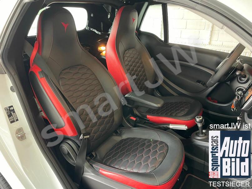 Smart BRABUS Tailor Made Leder schwarz rot NEUZUSTAND