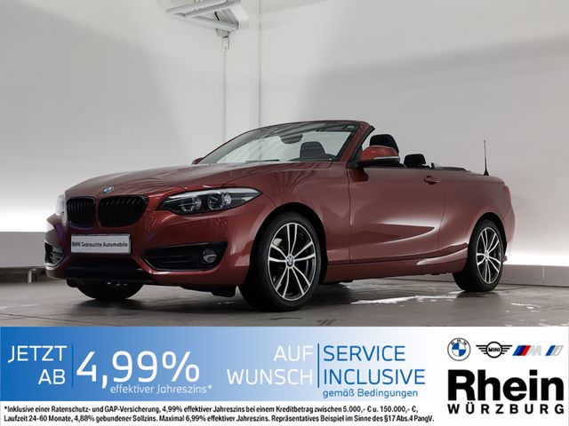 BMW 218i Cabrio Sport Line Tempomat/DAB/PDC/Regensen