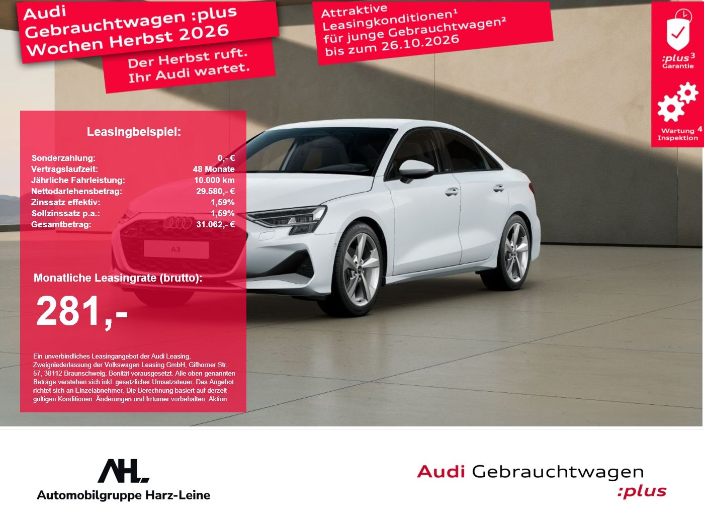Audi A3 Limousine advanced TFSI Rückfahrkamera AHK S-