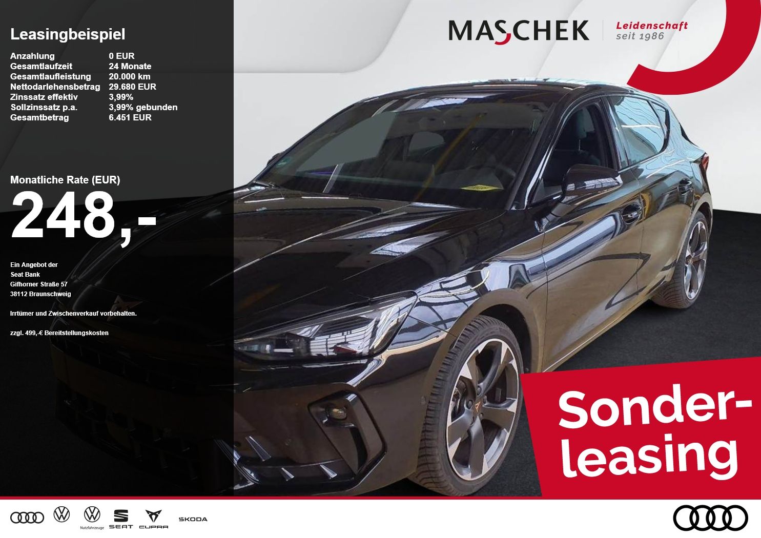Cupra Leon 1.5 eTSI DSG Sonderleasing Navi RearView Si