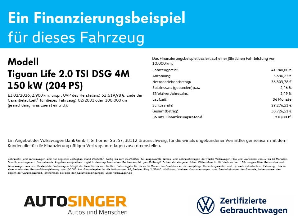 Volkswagen Tiguan Life 2.0 TSI DSG 4M AHK LED ACC CAM NAV foto 2