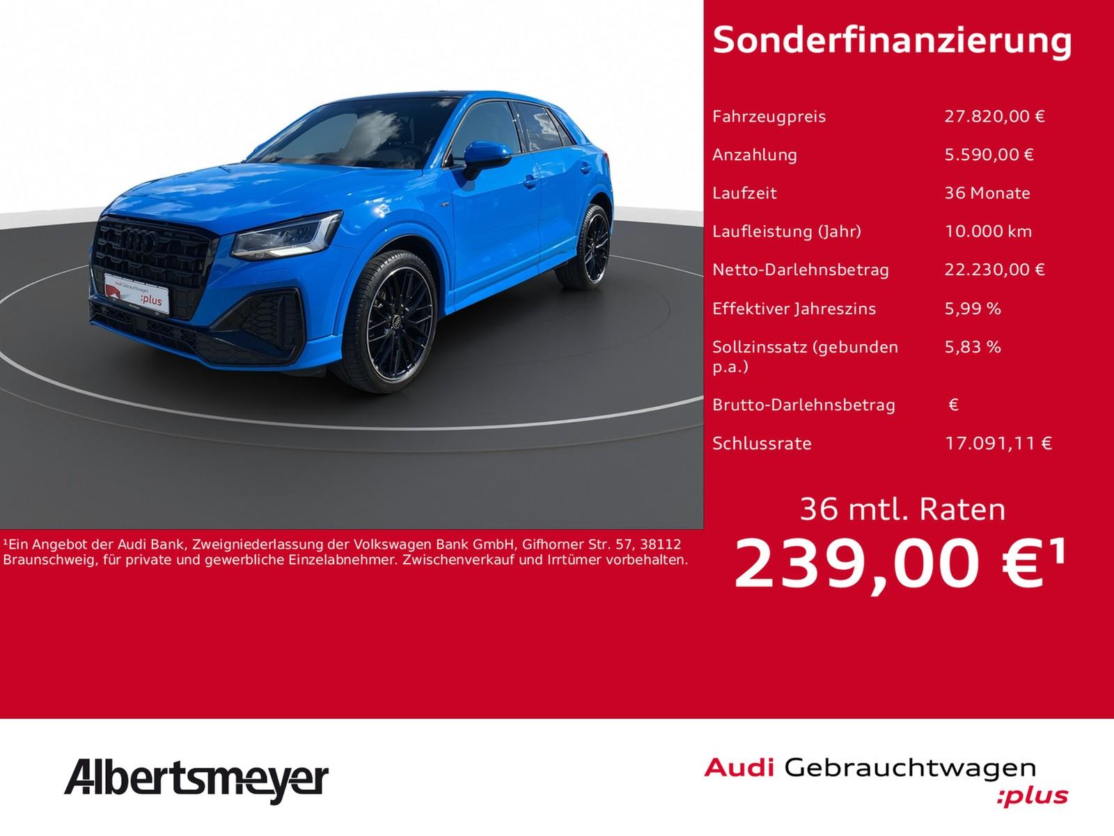 Audi Q2 35 TFSI S-LINE +PANO+GRA+AHK