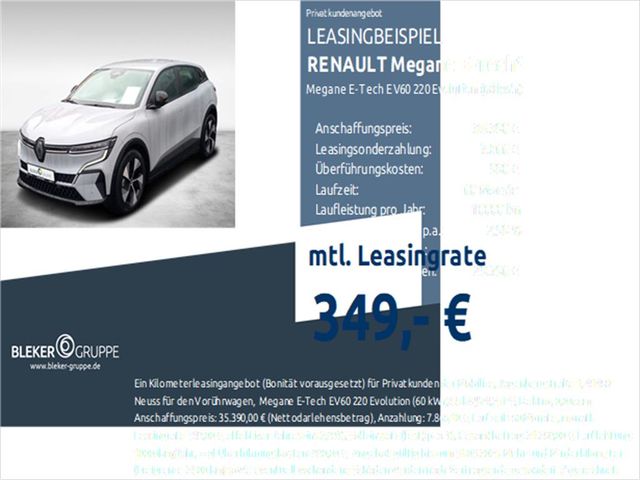 Renault Megane E-Tech EV60 220 Evolution (60 kWh)