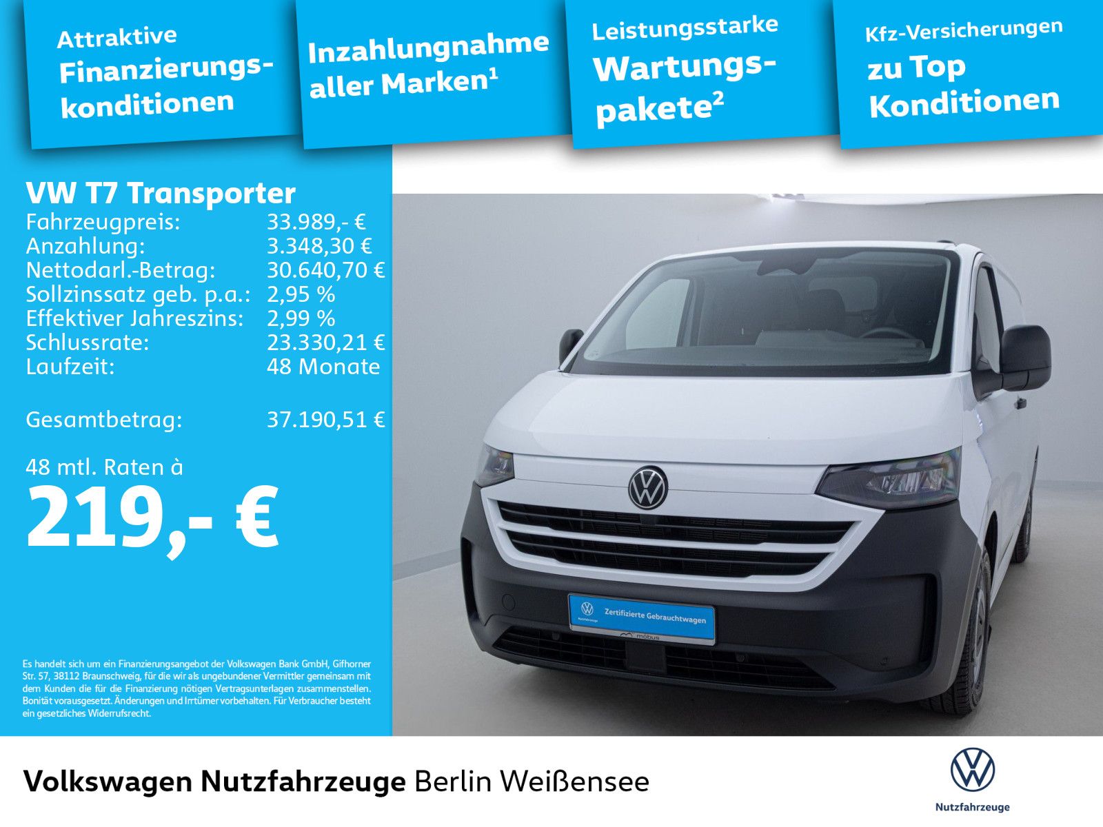Volkswagen T7 Transporter Kasten 2.0 TDI Aut*RFK*KLIMA*AHK* imagem 2