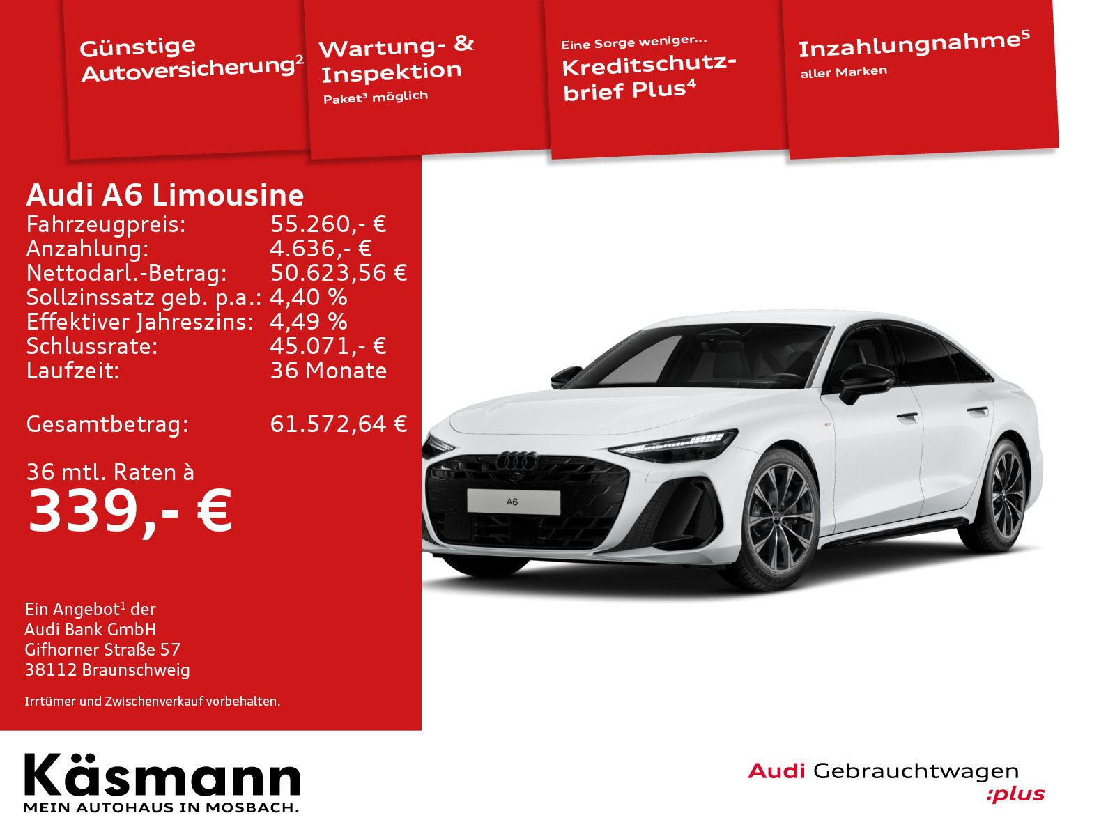 Audi A6 Limousine TFSI qu 2x S line AHK HUD 360° MATR foto 2