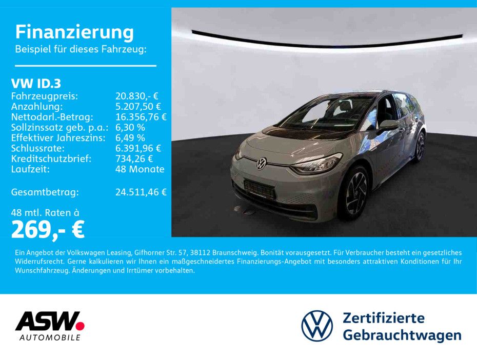 Volkswagen ID.3 Pro electric LED Navi PDC LANE ASSIST