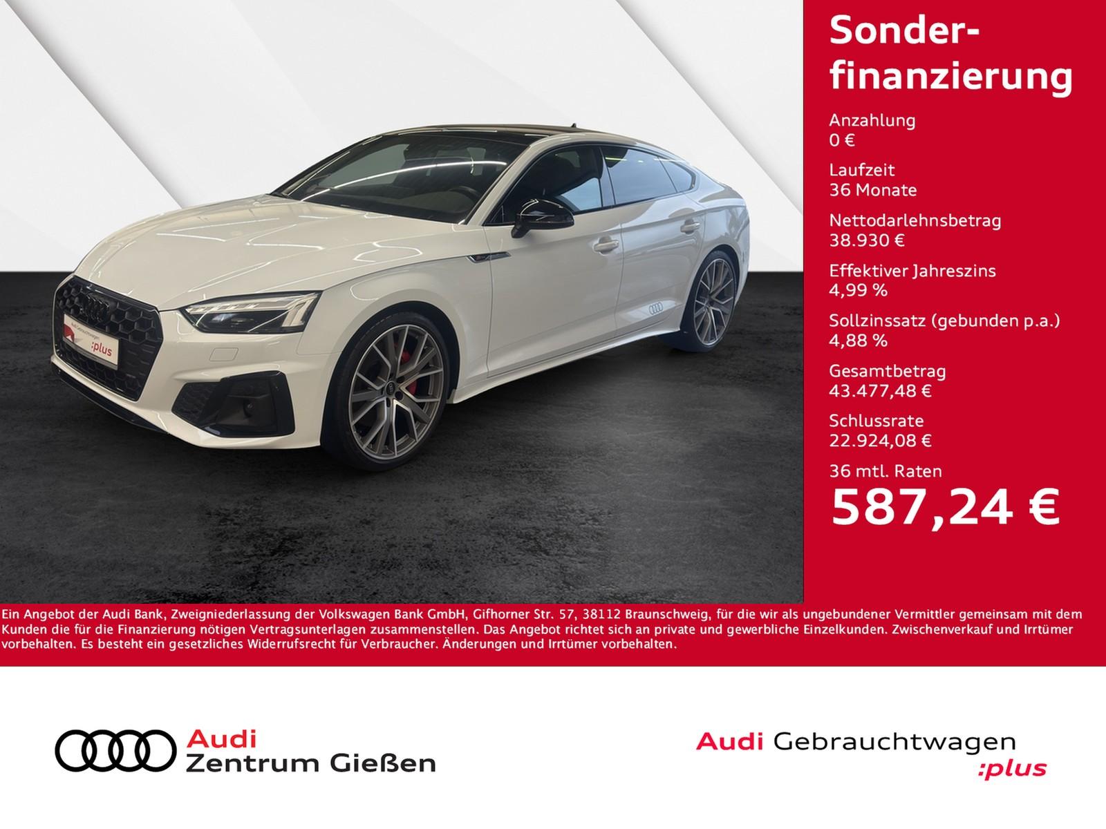 Audi A5 Sportback 50 TDI quattro S line Black B&O Pan