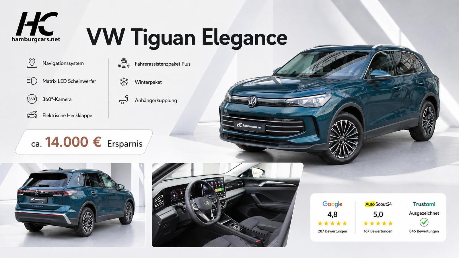 Volkswagen Tiguan Elegance 1.5eTSI AHK Navi Mtrx-LED 360Cam