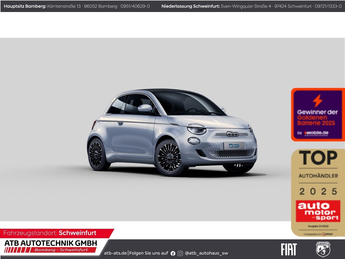 Fiat 500e Cabrio 42 kWh LaPrima Navi LED Apple CarPla