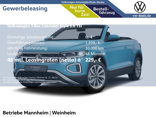 Volkswagen T-Roc Cabriolet Style 1.0 TSI OPF