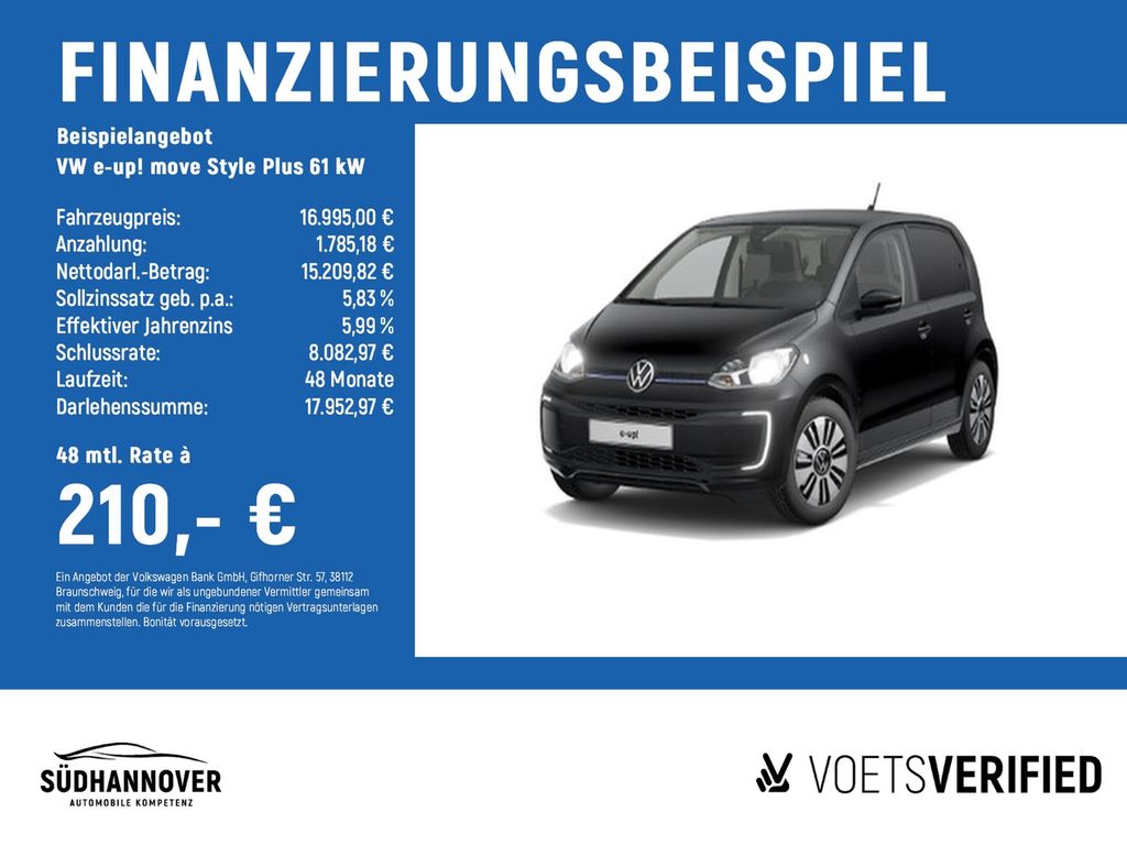 Volkswagen e-up! move Style Plus 61 kW REAR VIEW+SHZ+DAB