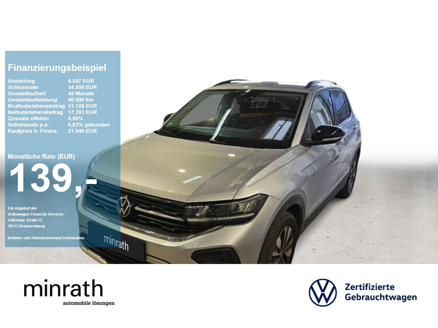 Volkswagen T-Cross GOAL 1.0 TSI DSG AHK ACC LED NAVI APP RF foto 1