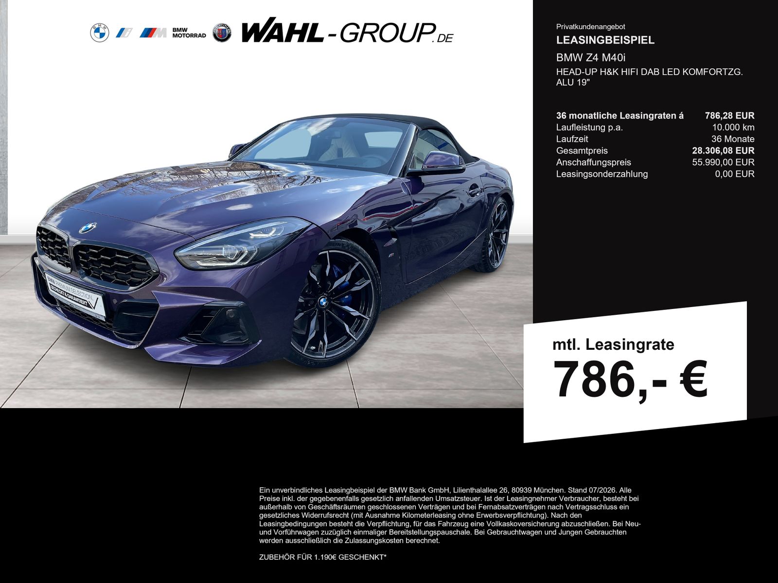 BMW Z4 M40i HEAD-UP H&amp;K HIFI DAB LED KOMFORTZG. ALU 
