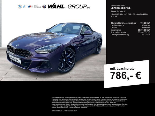 BMW Z4 M40i HEAD-UP H&amp;K HIFI DAB LED KOMFORTZG. ALU 