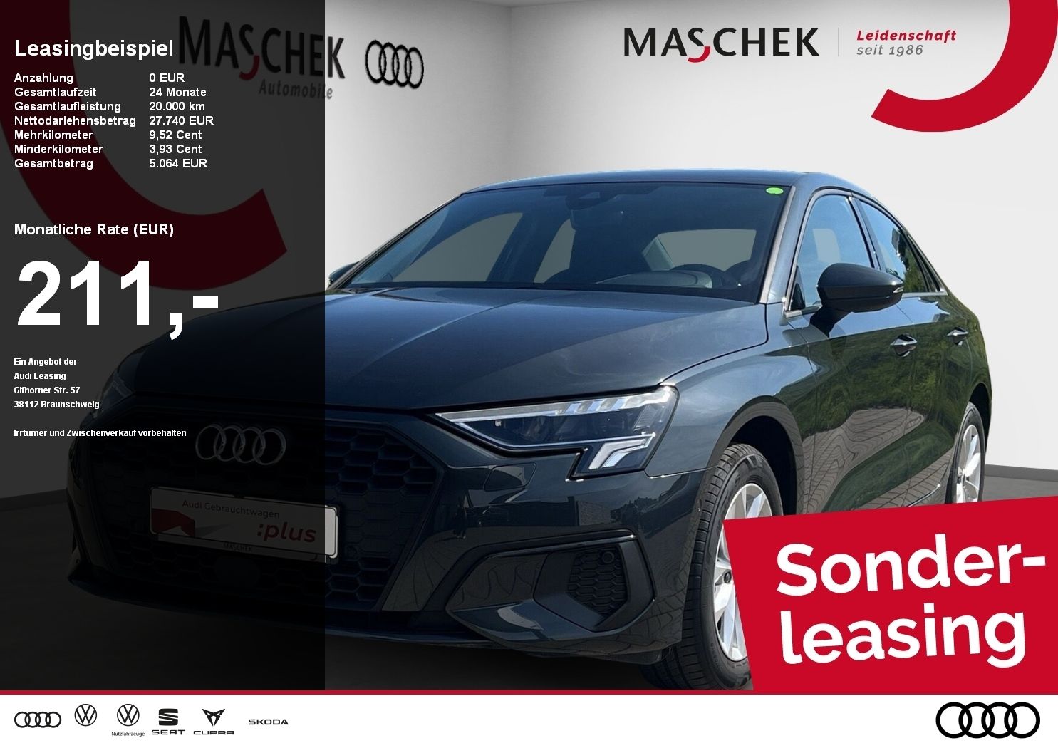 Audi A3 Limousine 30 TDI Navi ACC Parkassist VCplus S