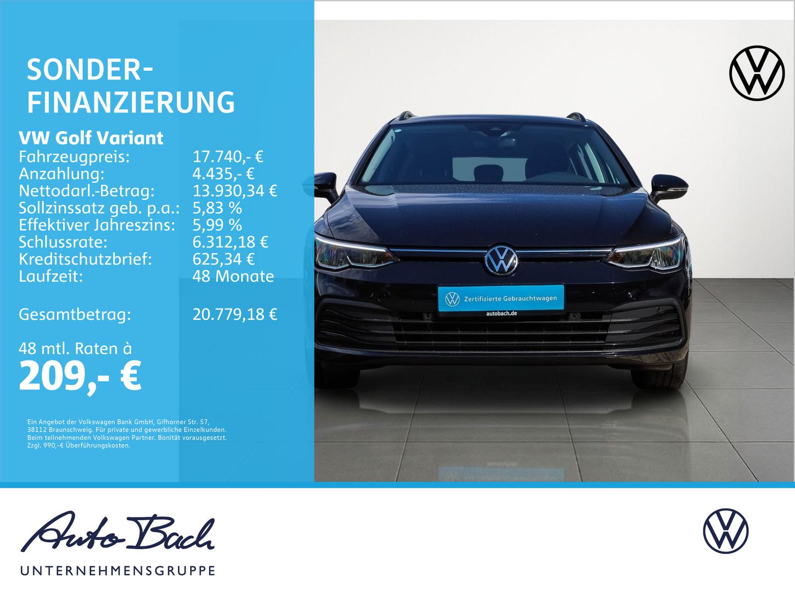 Volkswagen Golf VIII Variant 1.0 TSI Life, Navi, LED, App-C, миниатюра 2