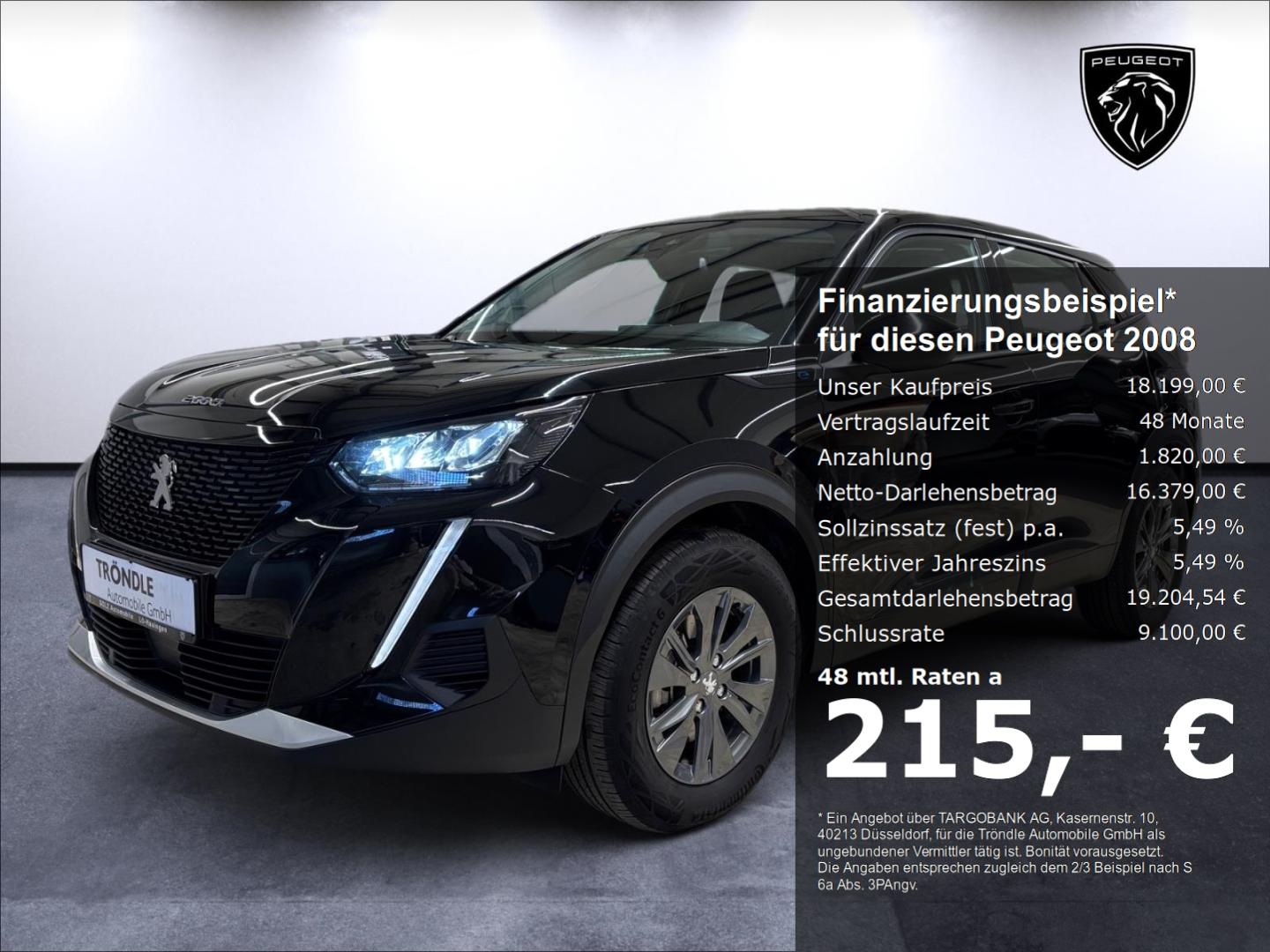 Peugeot 2008 e- Active Pack Navi Kamera 11kW-Lader Wärem