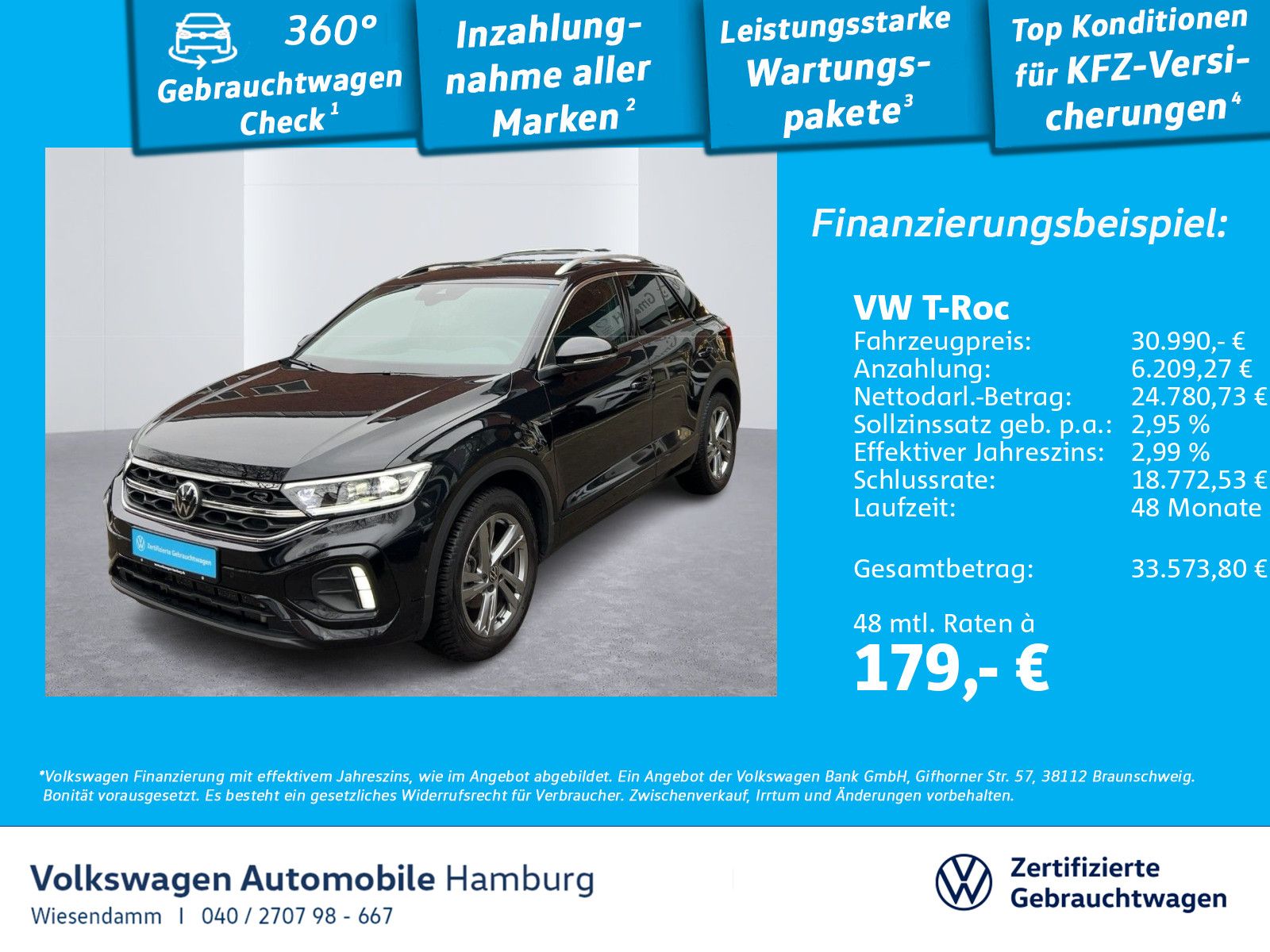 Volkswagen T-Roc 1.5 TSI R-Line DSG LED AHK Kamera Sitzhzg