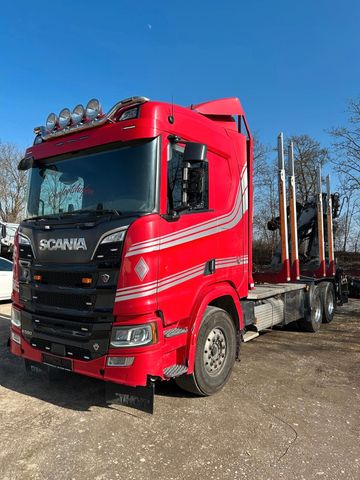 Scania R580+ Ladekran Loglift 140 Z mit Anhänger