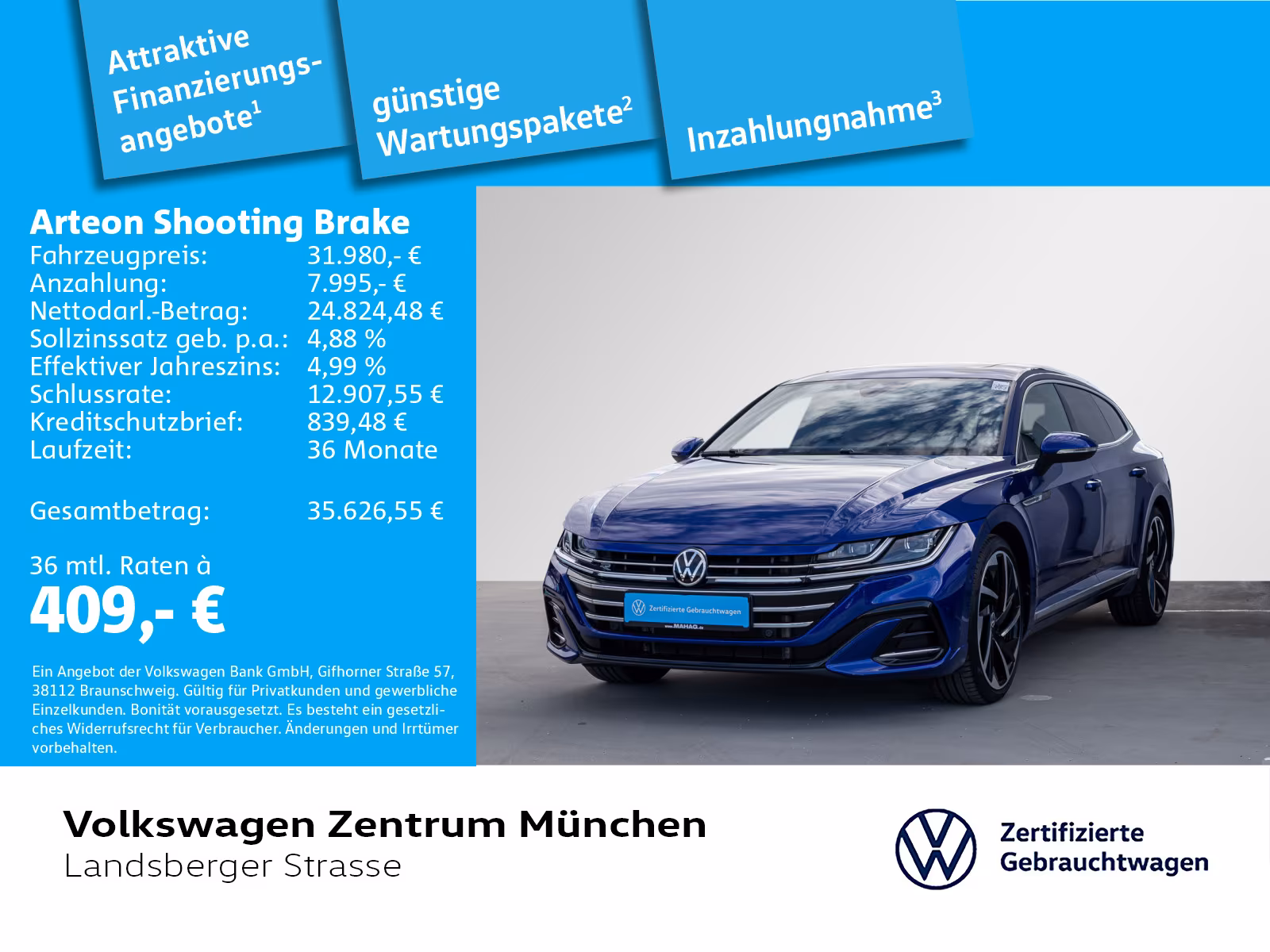 Volkswagen Arteon Shooting Brake 2,0 TSI R-Line ACC DCC IQ.