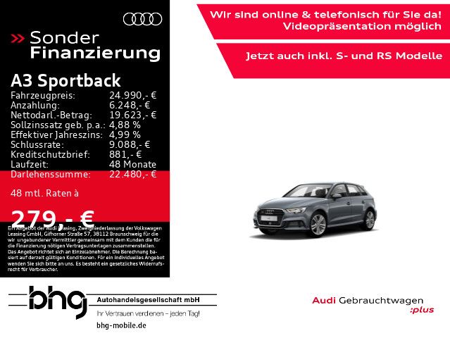 Audi A3 Sportback 40 TFSI quattro S-Line Virtual Navi