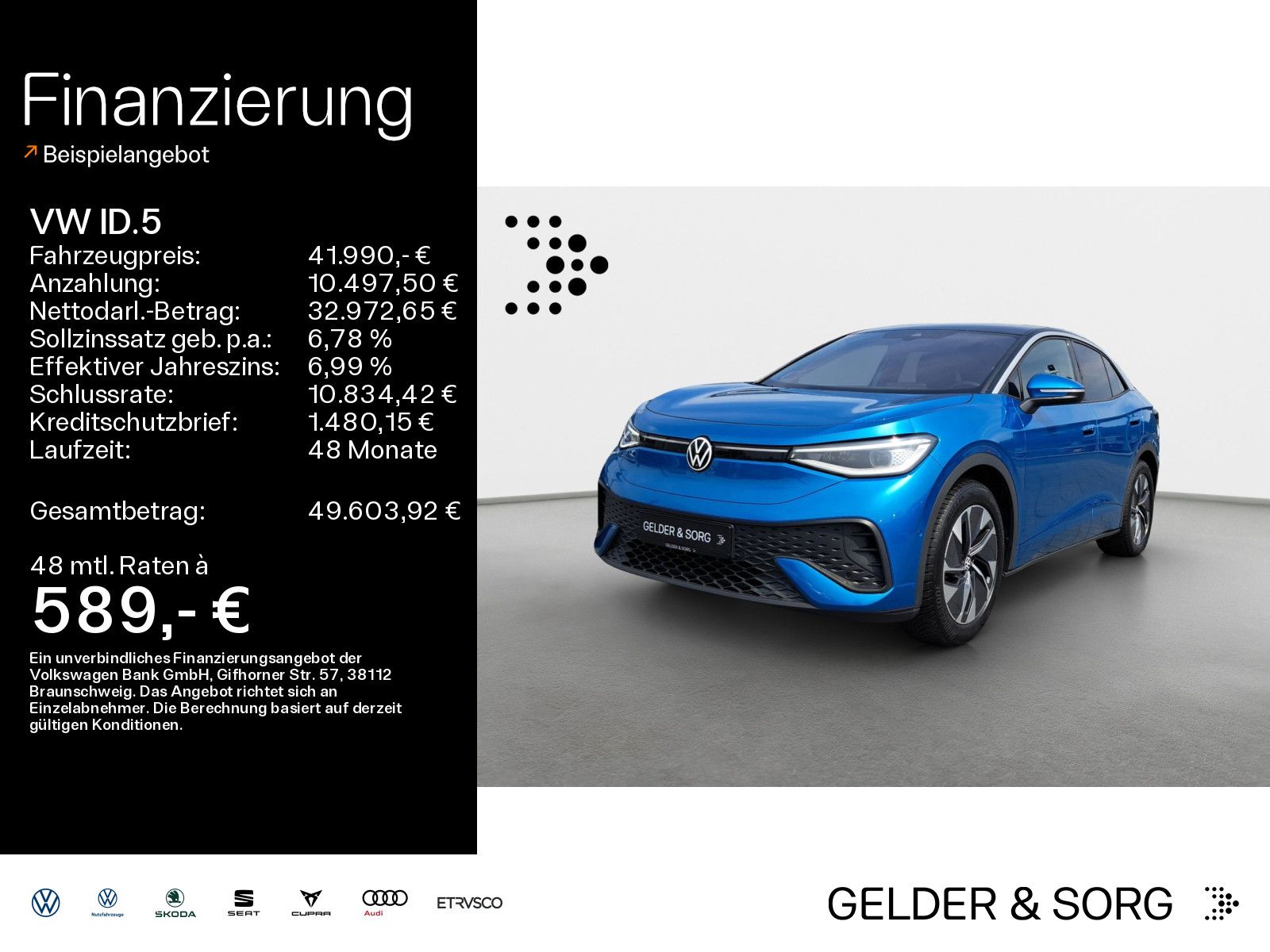 Volkswagen ID.5 Pro RFK*Matrix*Navi*DAB+*AHK*HuD*Pano*H&K
