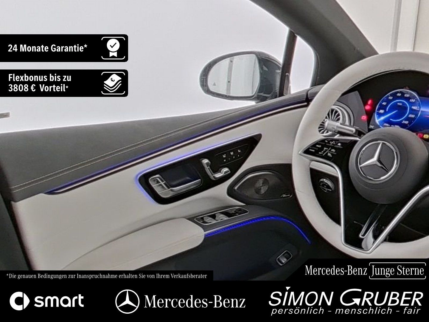 Fahrzeugabbildung Mercedes-Benz EQS 450+ Manufaktur Leder tiefweiss!!! Mod 2025