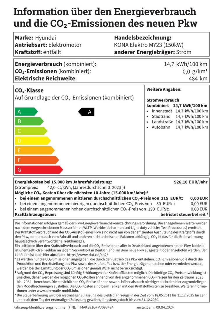 Fahrzeugabbildung Hyundai KONA Elektro PRIME-Paket (schwarzer Dachhimmel)