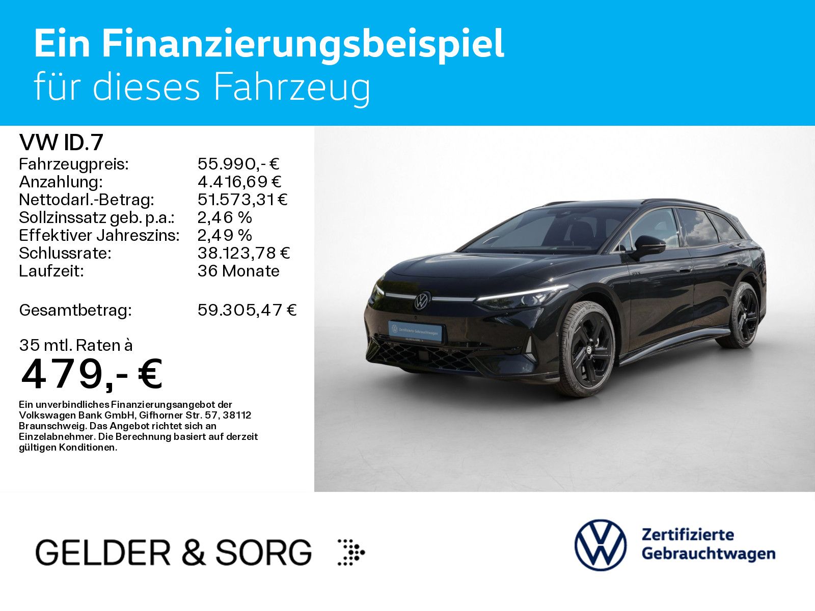 Volkswagen ID.7 GTX 570km/WLTP*4M*ACC*AHK*HuD*H&K*Massage imagem 2