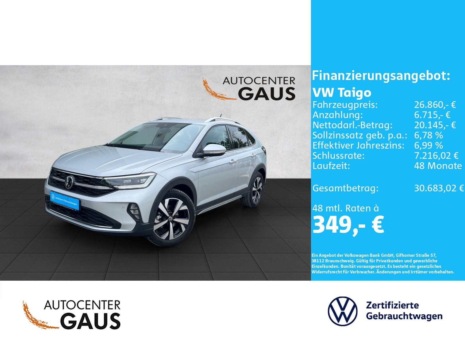 Taigo Style 1.0 TSI DSG Navi*Matrix*CarPlay*LED