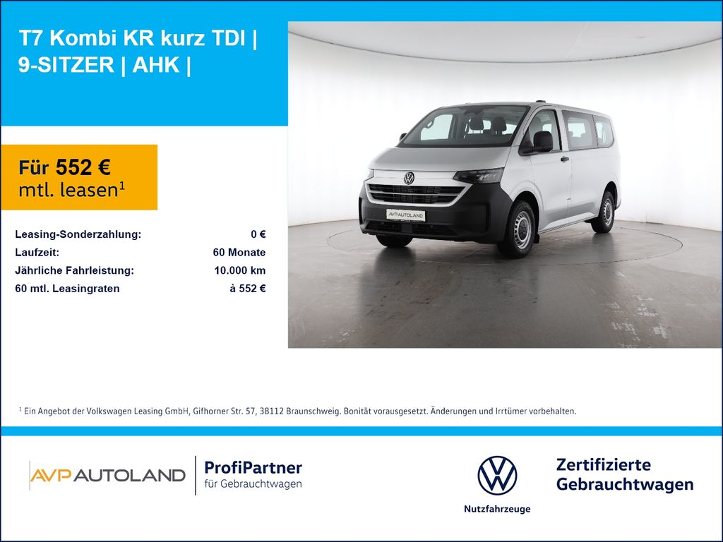 Volkswagen T7 Kombi KR kurz TDI | 9-SITZER | AHK |