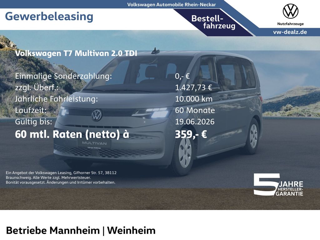 Volkswagen T7 Multivan 2.0 TDI DSG Klima PDC ACC LED DAB