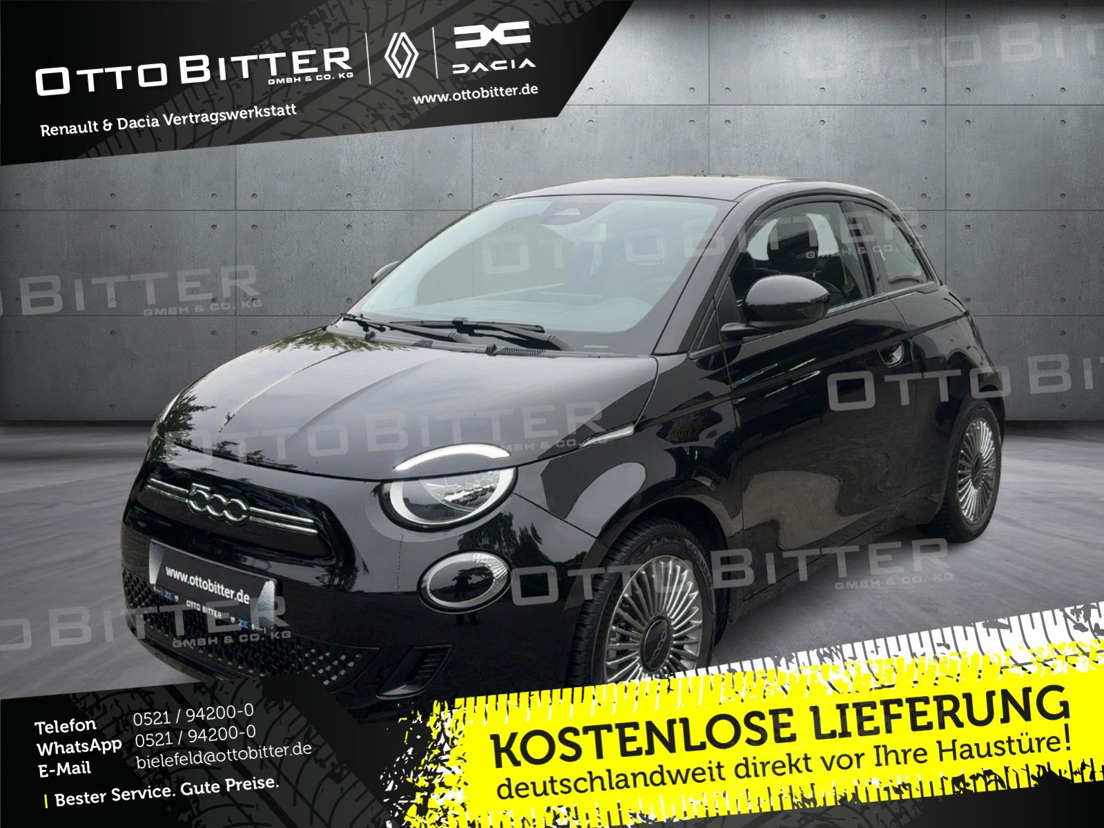 Fiat 500e Icon Elektro 16"ALU/NAVI/SCHNELLADER-50KW
