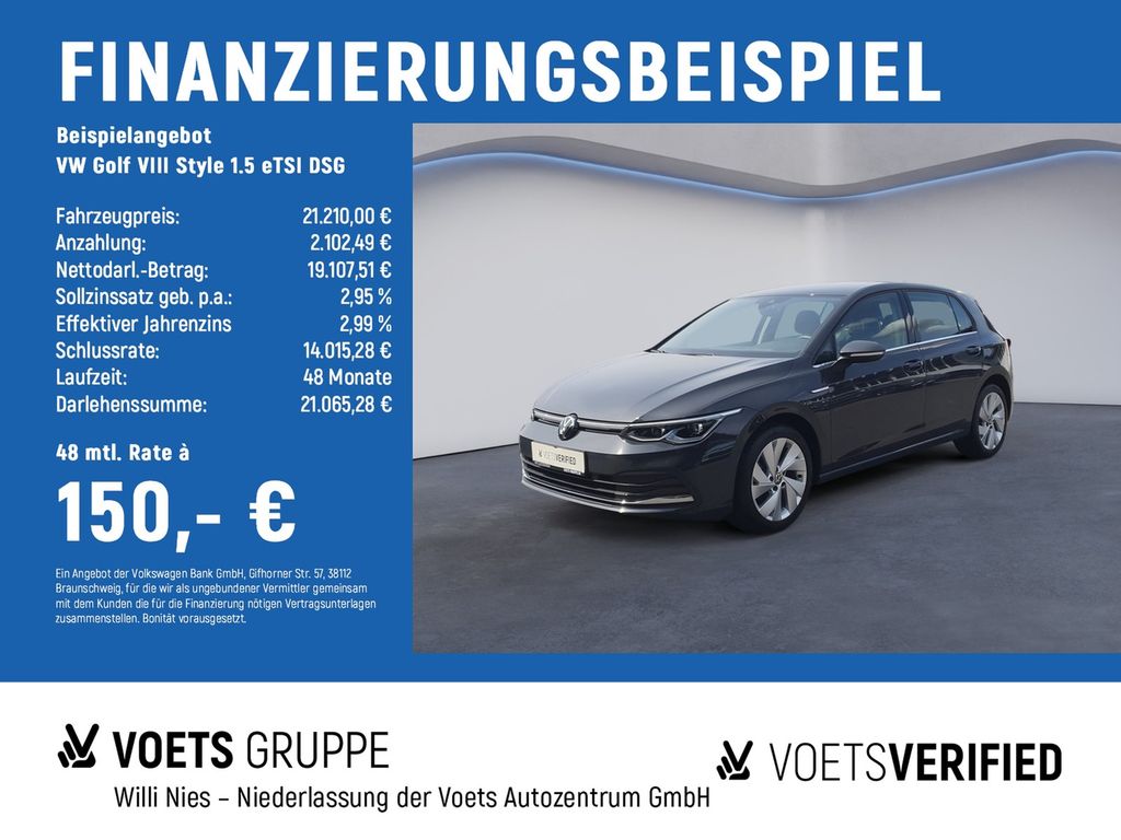 Golf VIII Style 1.5 eTSI DSG LED+KLIMA+ACC+SHZ