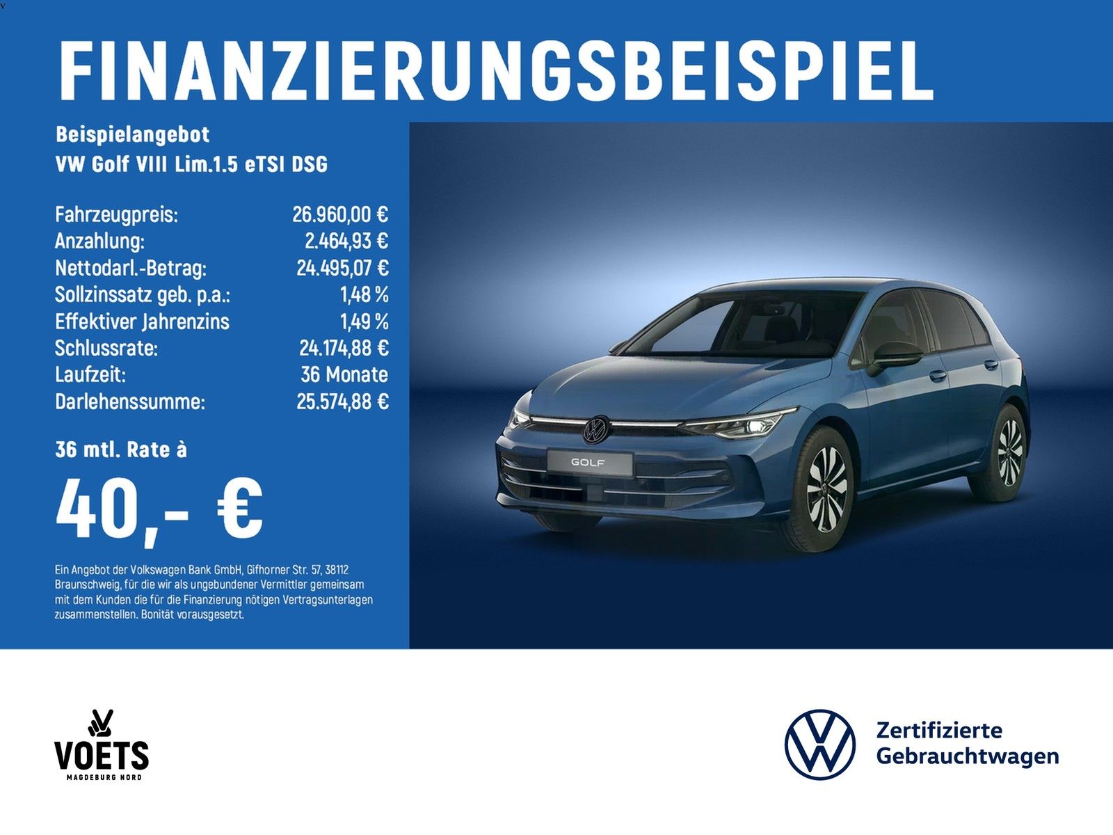 Volkswagen Golf VIII Lim.1.5 eTSI DSG Goal IQ-LIGHT+AHK+NAV