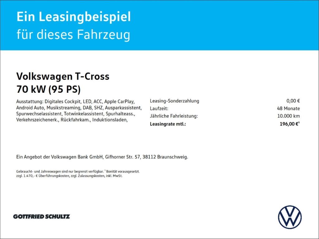 Volkswagen T-Cross Life 1.0 TSI SOFORT VERFÜGBAR LED KAMERA imagem 2