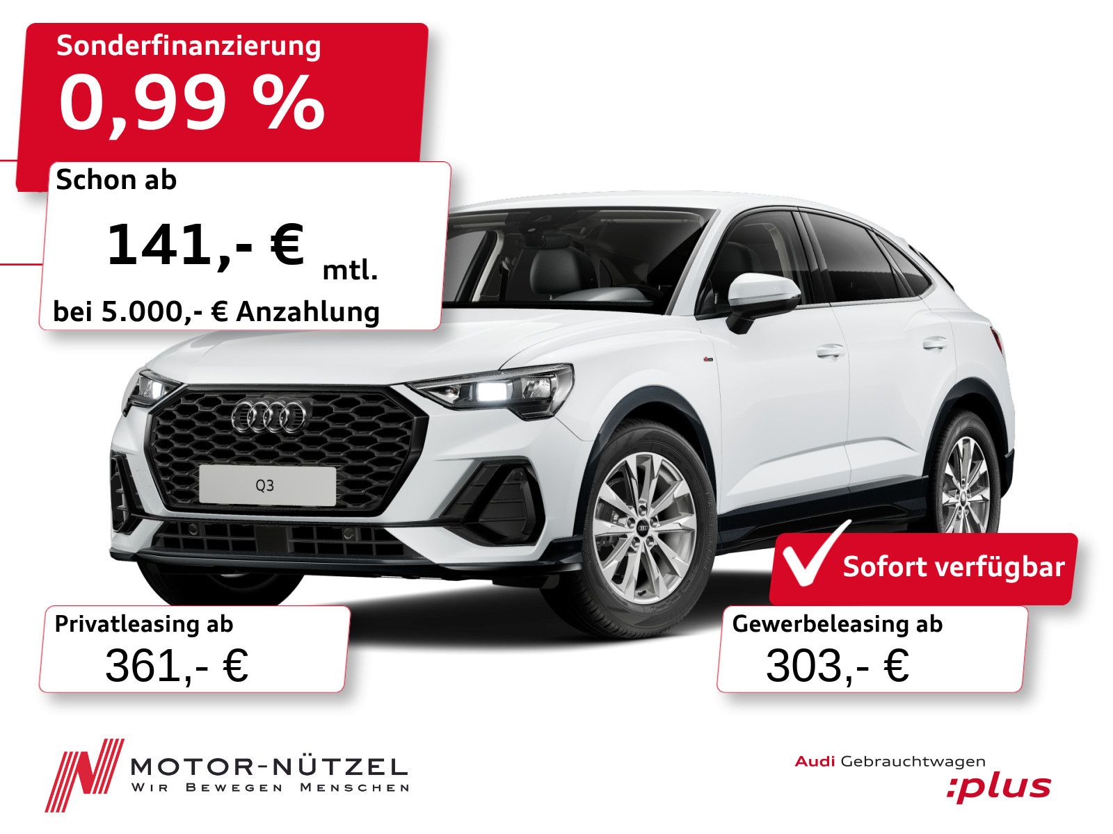 Audi Q3 Sportback TFSI 110kW S-TR NAVI+2xPDC+ACC+AHK