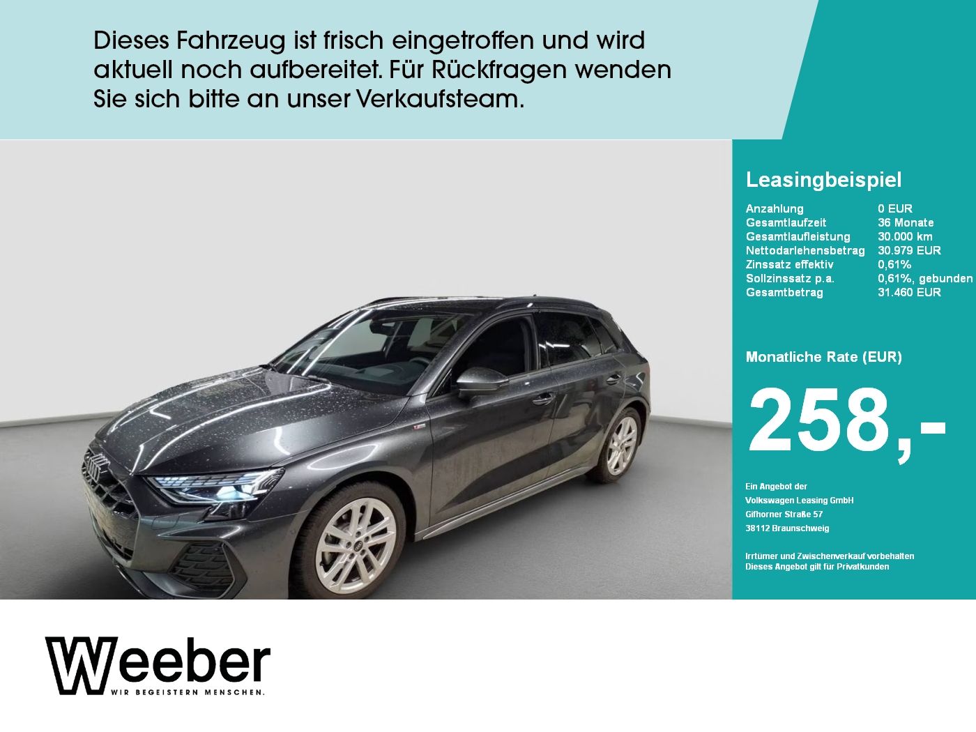 Audi A3 Sportback S line *AHK*APP CONNECT*LED*NAVI*KA