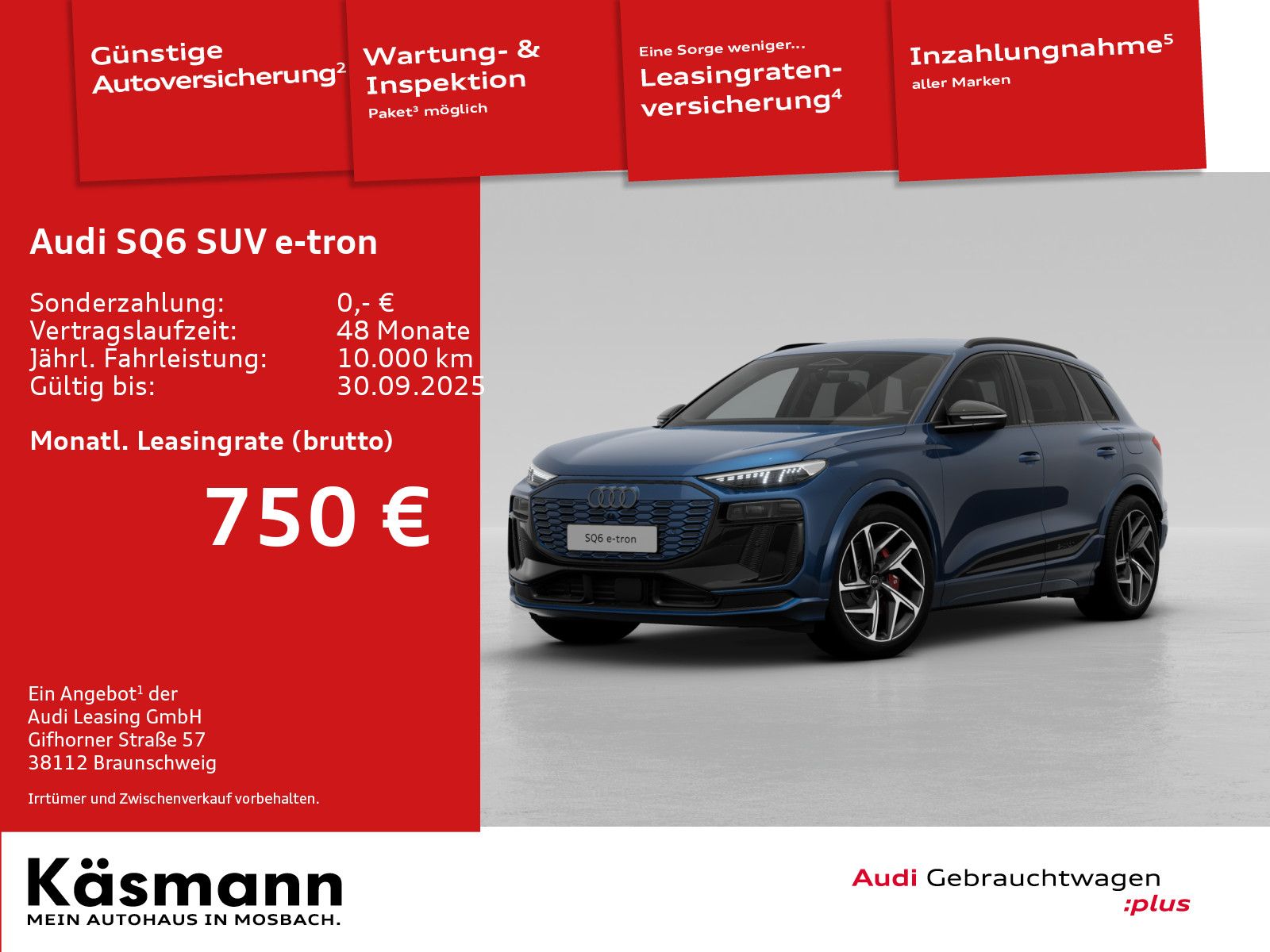 Audi SQ6 e-tron qu EDITION ONE AHK HUD 360° MATRIX LU