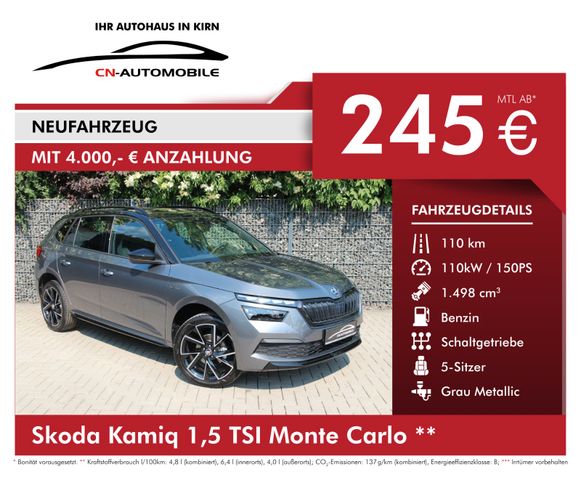 Skoda Kamiq 1,5 TSI Monte Car. #RATE ab 245,-€/Monat