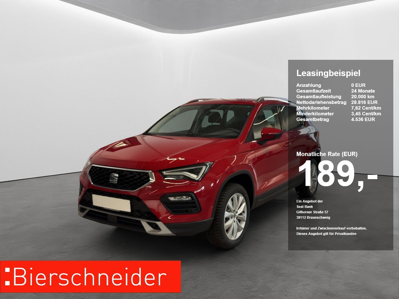 Seat Ateca 1.5 TSI DSG Road Edition ab 189.- mtl. el.