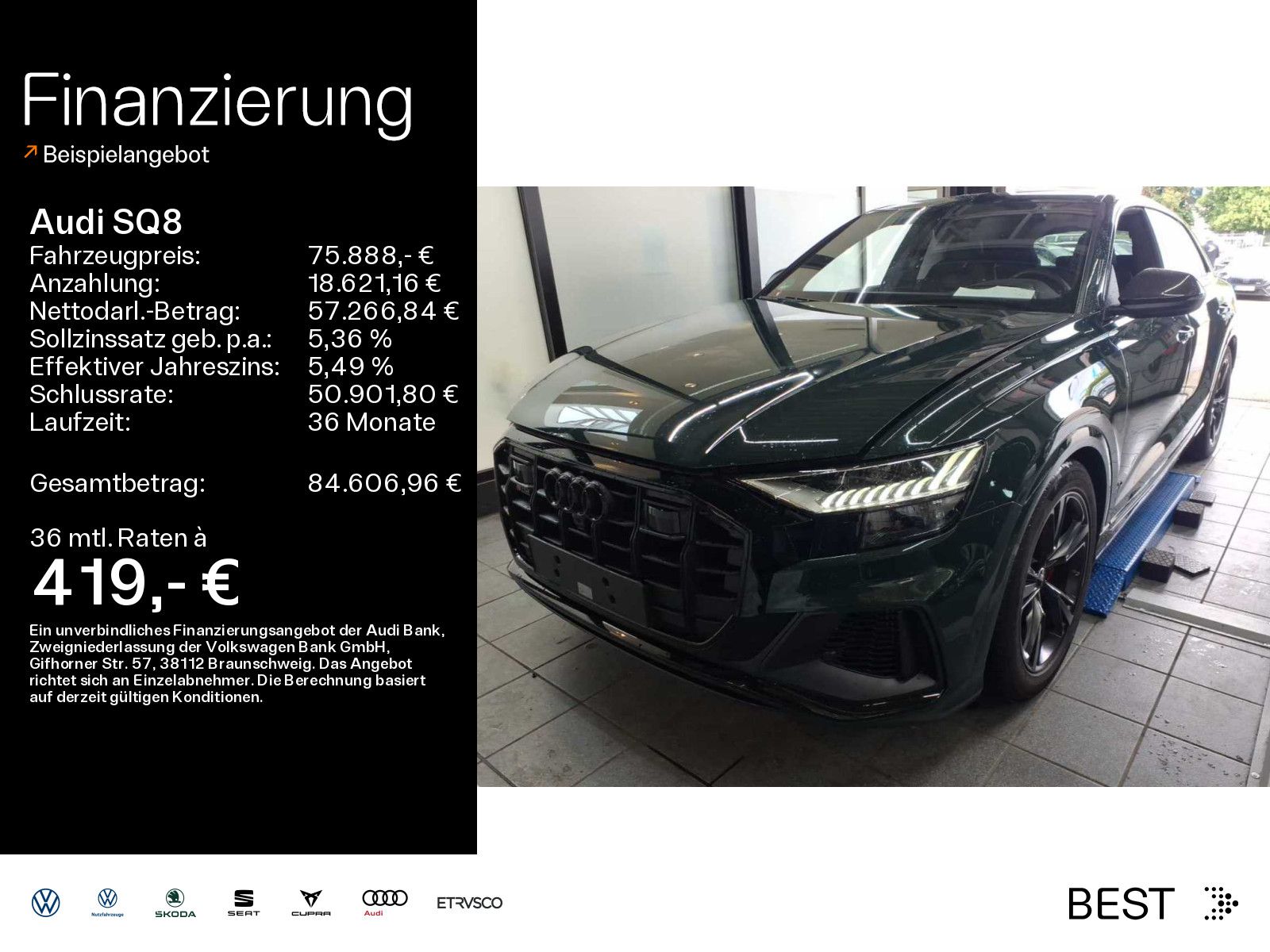AUDI SQ8 competition Carbon, Pano, HUD, Night, Assist