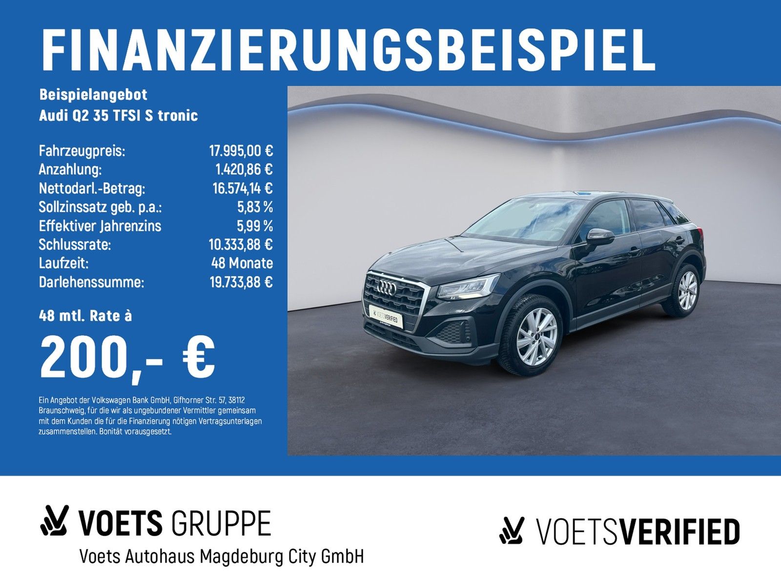 Audi Q2 35 TFSI S tronic basis LED+NAVI+ACC+PDC+KAM