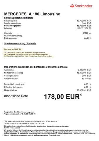 Fahrzeugabbildung Mercedes-Benz A 180 >AUT/NAV/PDC/Sitzheizung<
