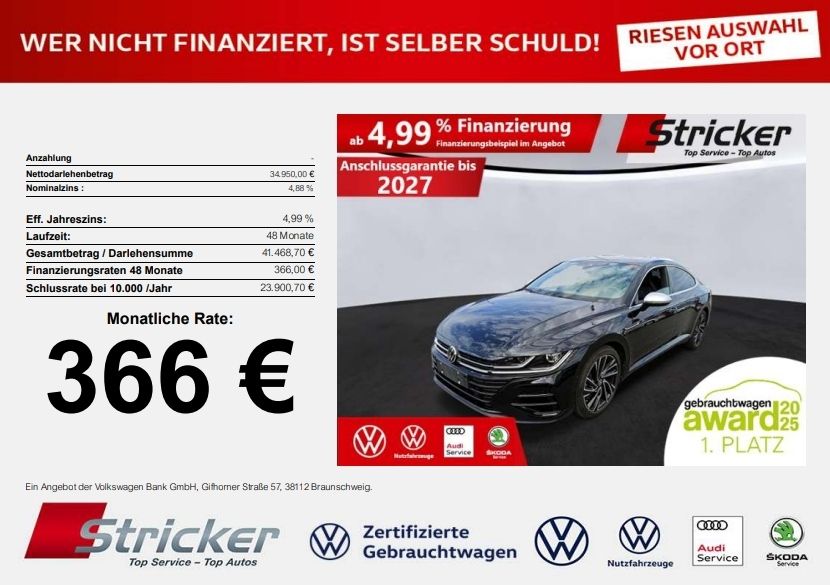 VW Arteon R 2.0TSI 366,-ohne Anzahlung Neu 77.440,-