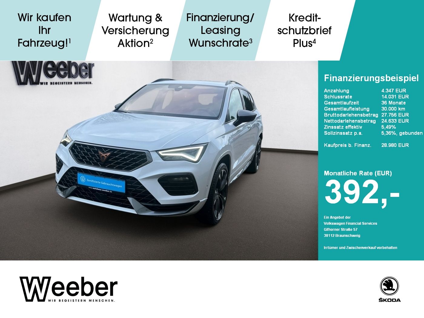 CUPRA Ateca 4Drive *AHK*BEATS*PANO*LED*APP CONNECT*