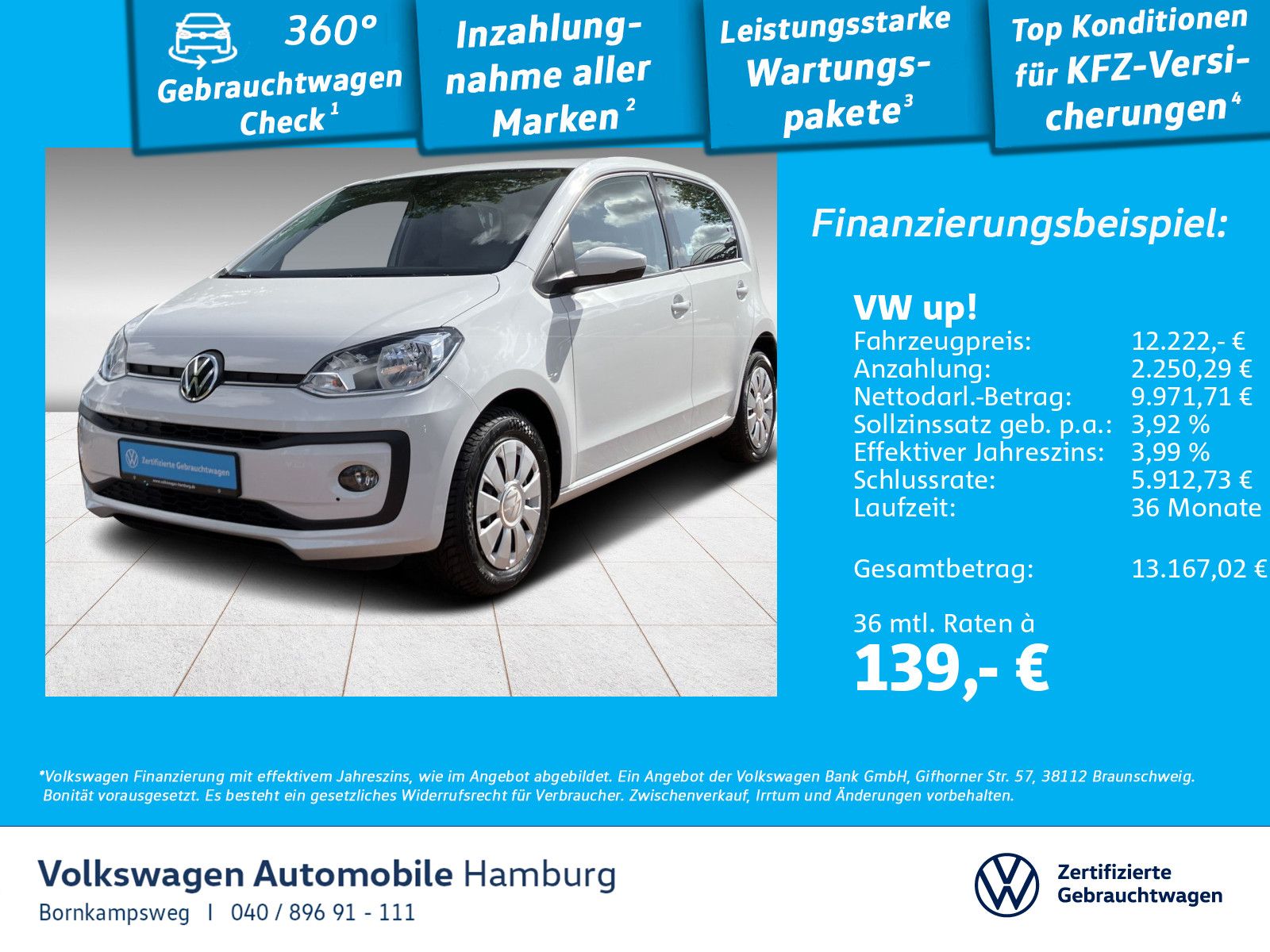 Volkswagen up! 1.0 move up! DAB+ Klima Kamera