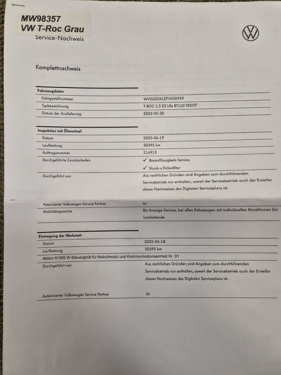 Fahrzeugabbildung Volkswagen T-Roc Life / NAVI / AHK / DIGITAL