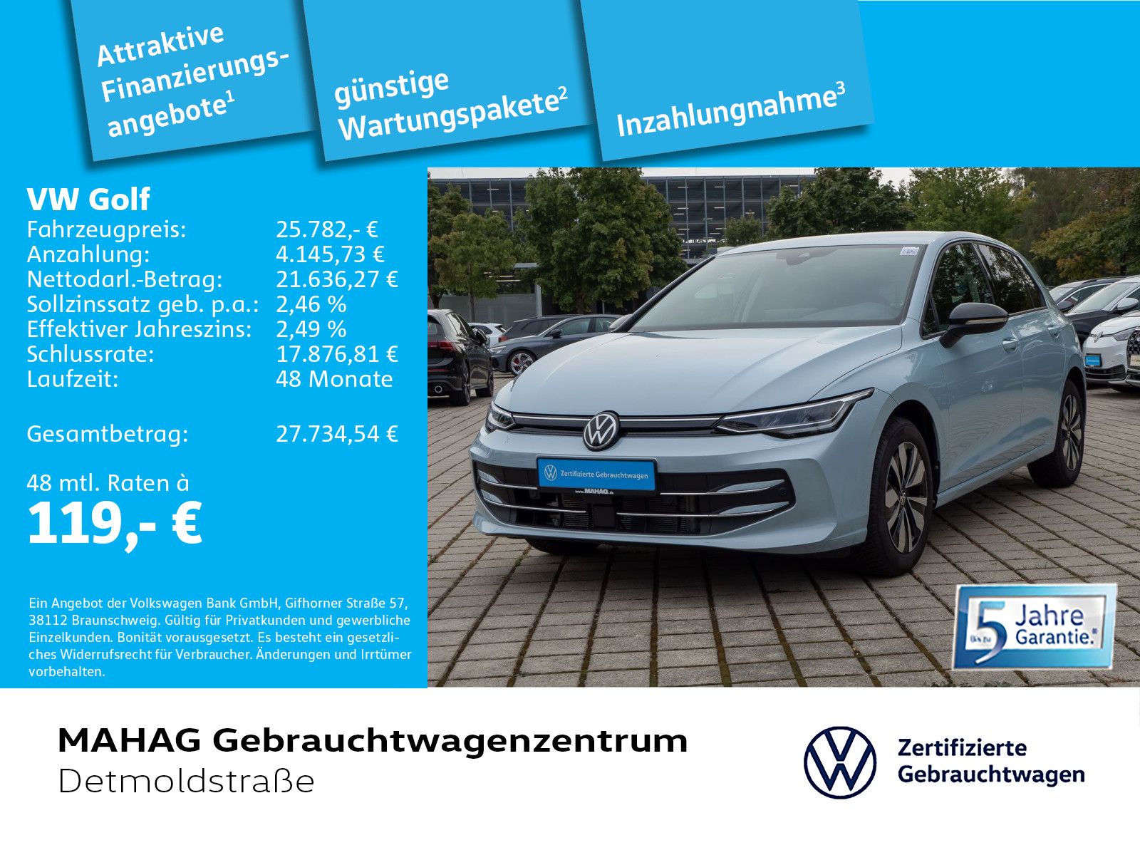 Volkswagen Golf VIII Goal 1.5 TSI LED Navi ParkPilot RearVi foto 2