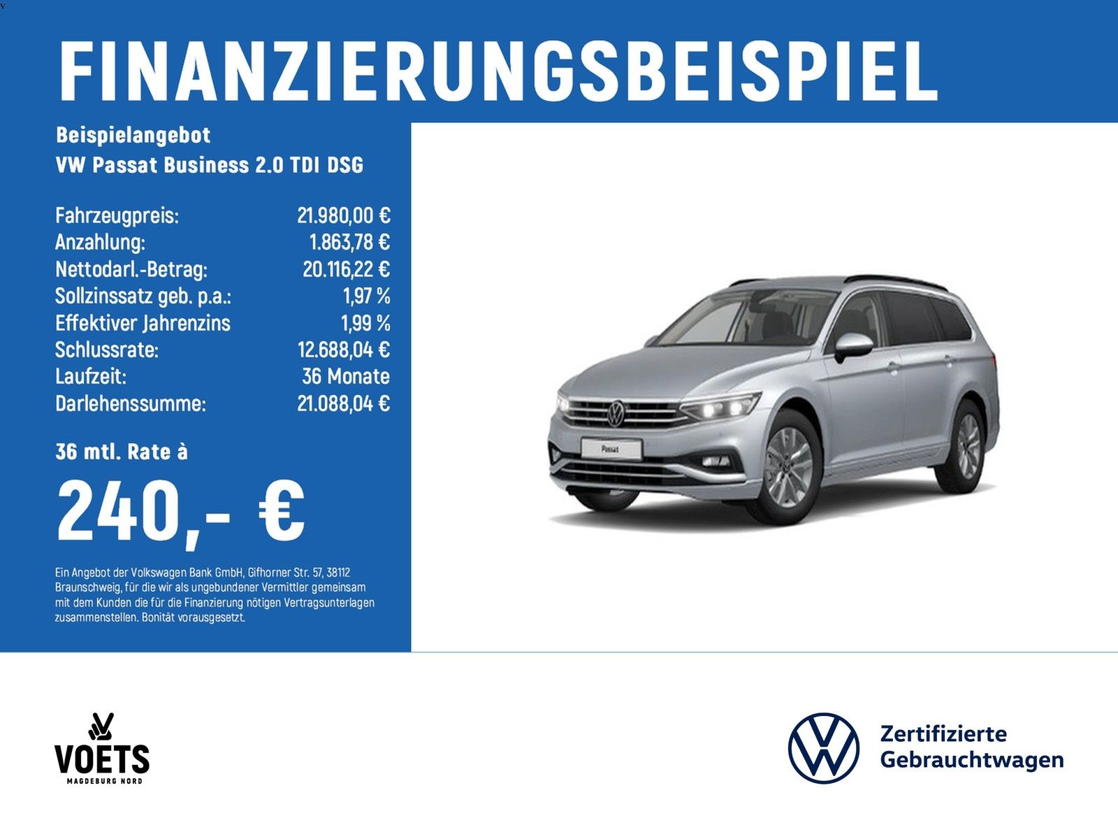 Volkswagen Passat Business 2.0 TDI DSG MATRIX+AHK+NAVI+ACC